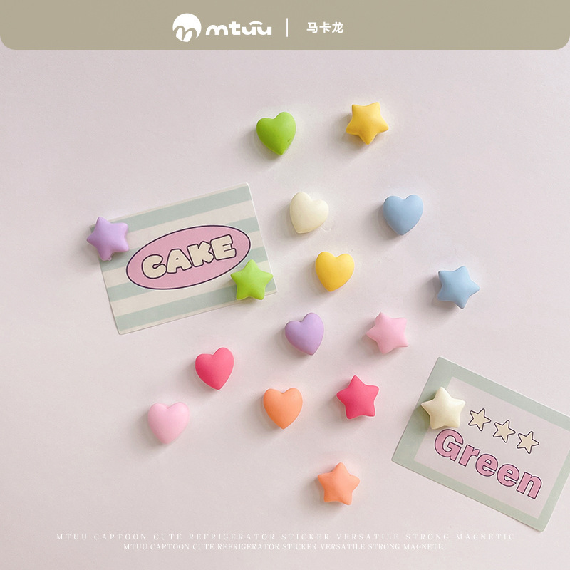 Cartoon Five-Pointed Star Heart-Shaped Magnetic Refrigerator Magnets, Colorful Heart-Shaped Blackboard Photo Holder, Message Magnetic Refrigerator Door Magnets