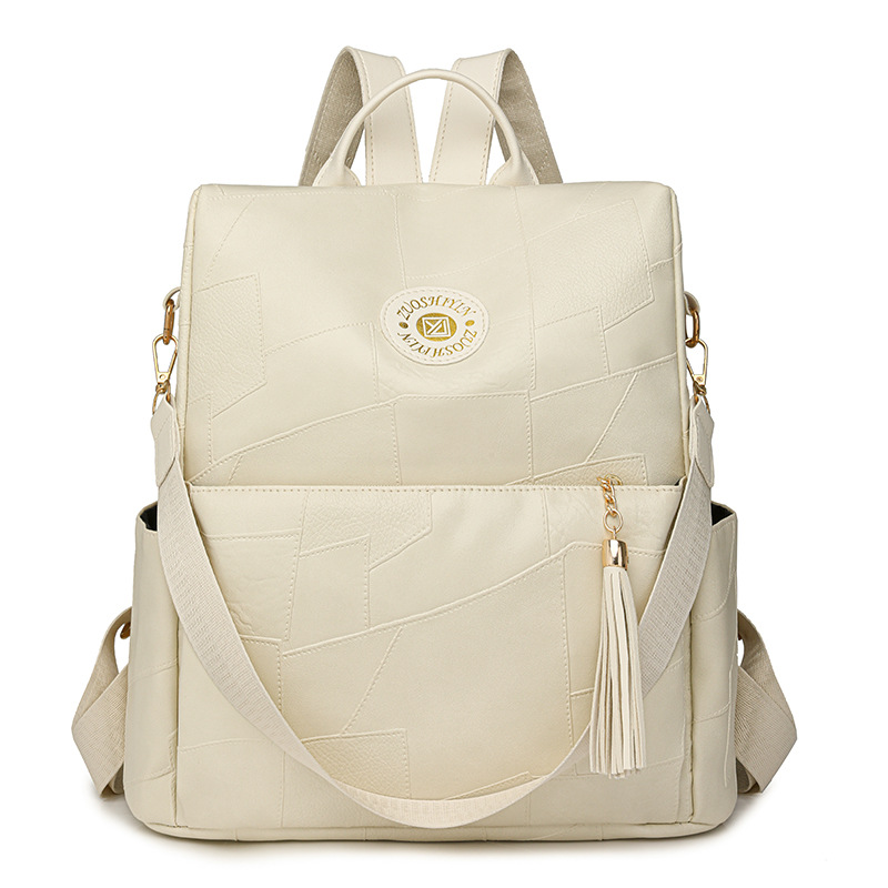 Mochila de mujer de todo fósforo 2024 nueva mochila de gran capacidad de moda casual para mujer bolso de viaje antirrobo de cuero suave para mujer