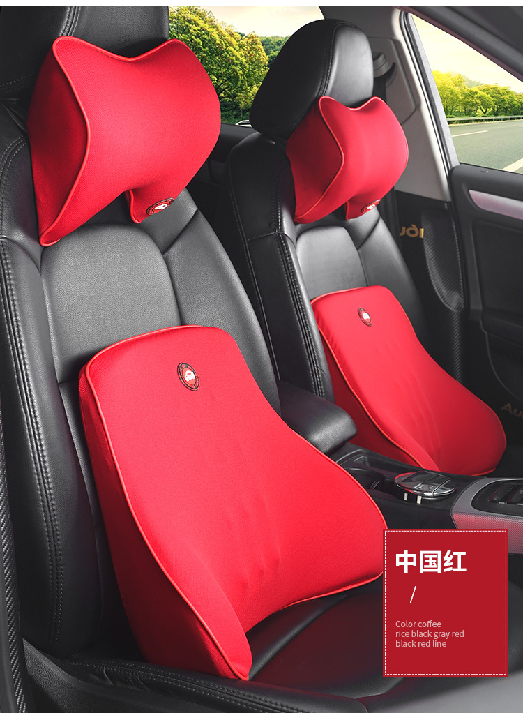 Car Driver Lumbar Backrest Memory Foam Headrest Office Truck Car Four Seasons Back Pillow Waist Cushion Neck Pillow