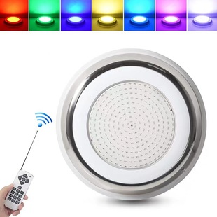 Ultra-thin led swimming pool light outdoor full glue stainless steel wall-hanging pool light 12V colorful wireless remote control underwater light