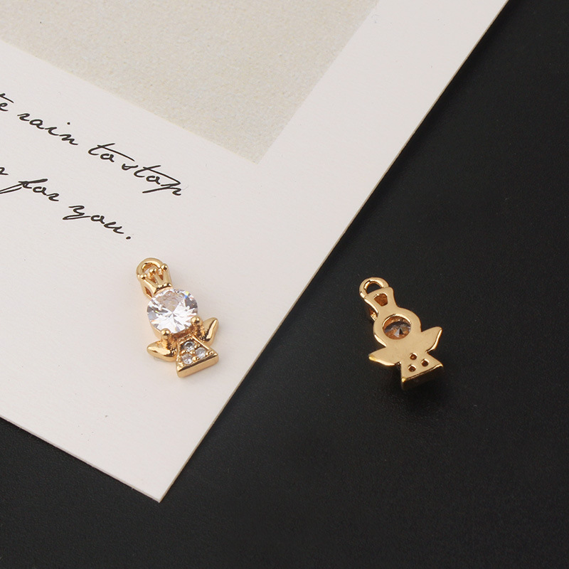 1 Piece Copper Zircon Angel Star Moon Pendant display picture 7