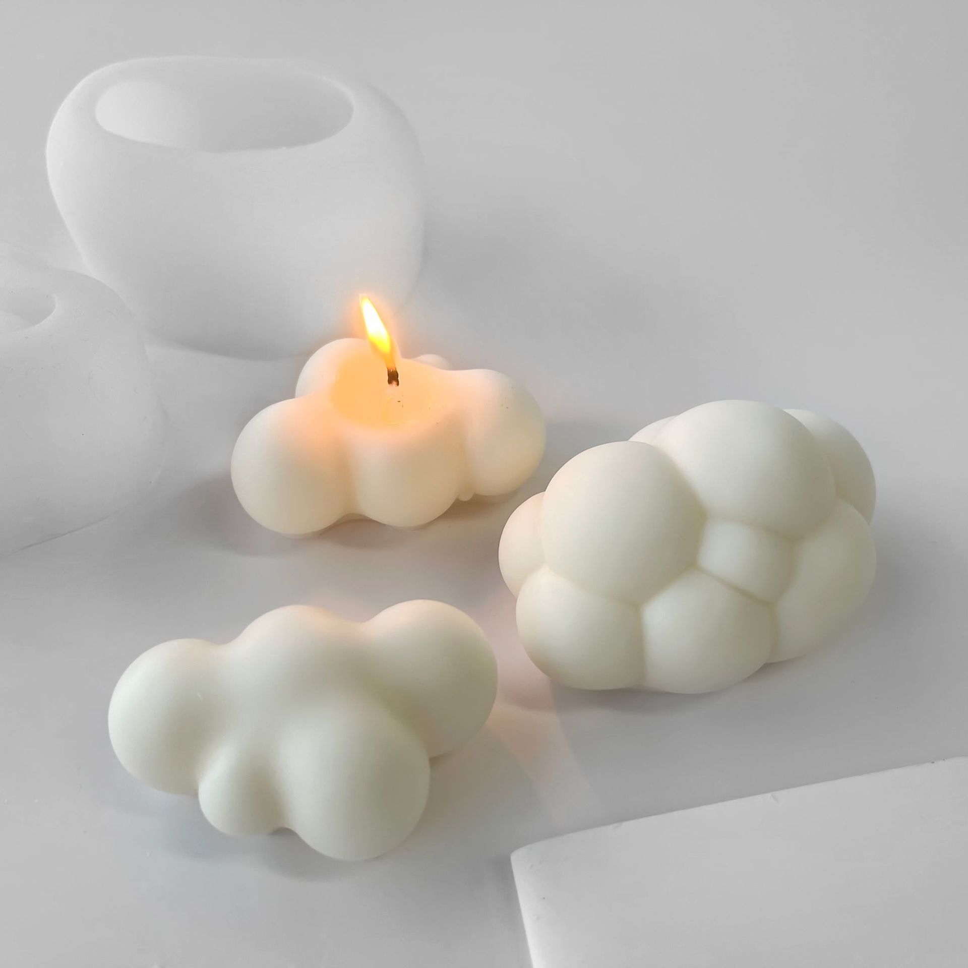 Nube tridimensional molde de silicona DIY aromaterapia vela jabón fondant chocolate molde para hornear