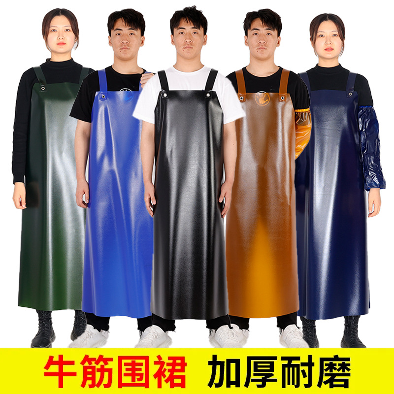 加厚石材劳保水产屠宰围裙男防水防油工作服工业耐磨牛筋围裙批发
