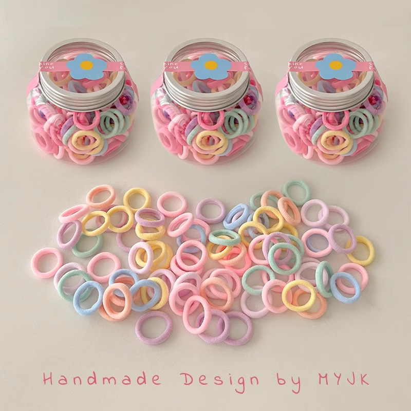 Niños no lesionan anillo de toalla de cabello niña pulgar banda de goma anillo de cabello de mujer de alta elasticidad cuerdas de cabello de bebé adornamiento para el cabello