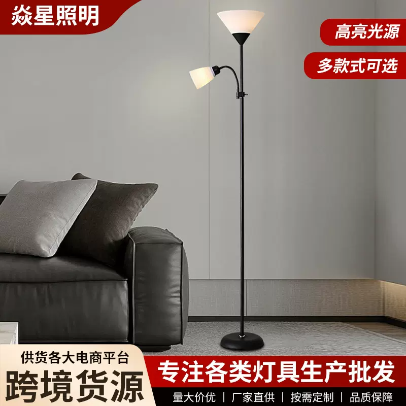 跨境落地灯现代简约客厅落地灯卧室灯北欧创意书房led子母落地灯