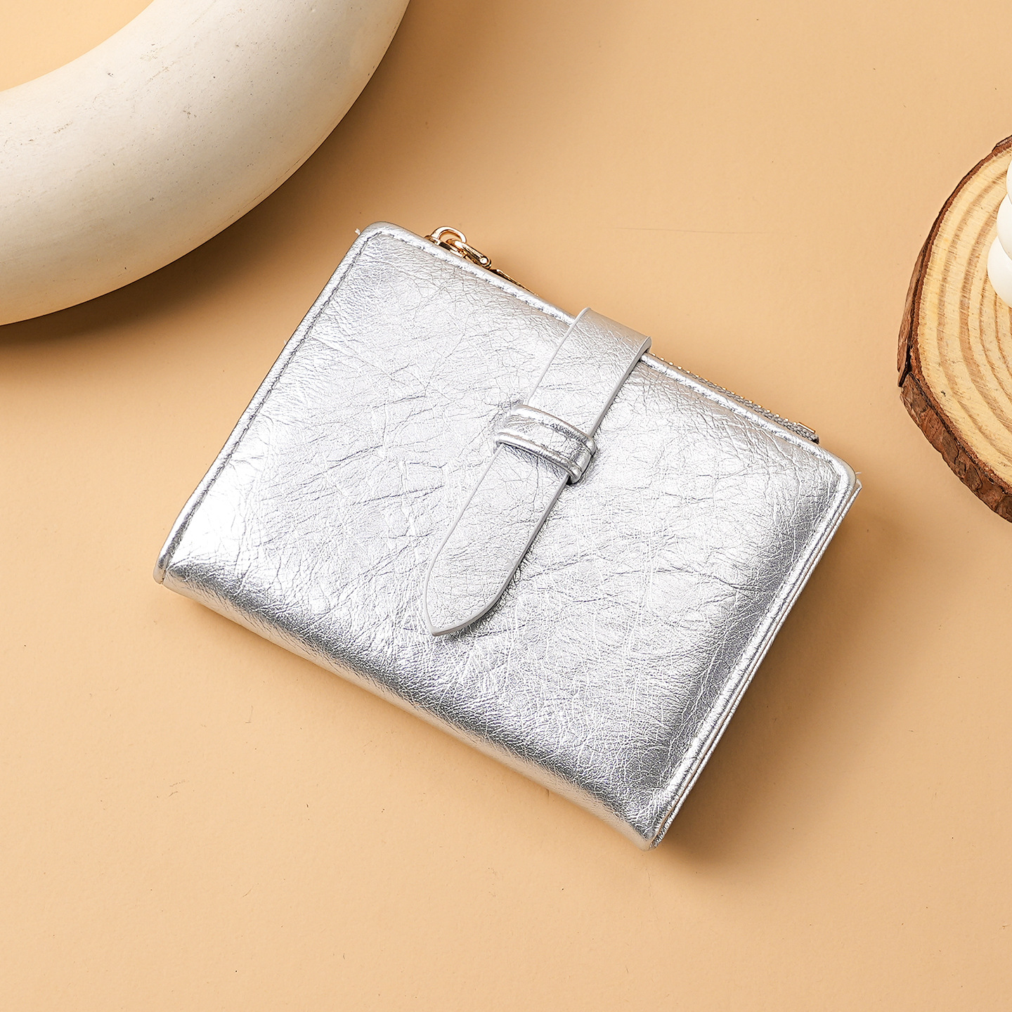 Comercio exterior transfronterizo al por mayor 2025 nueva ciudad simple de color sólido moda PU bolso de cambio bolso de damas corto