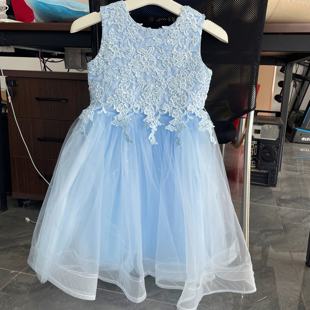 Kinder-Spitzen-Tutu-Rock mit Reißverschluss, Blumenkleid, festliche Kleidung, Mädchen-Kleinkindkleidung im Alter von 3-7 Jahren_voghion.com