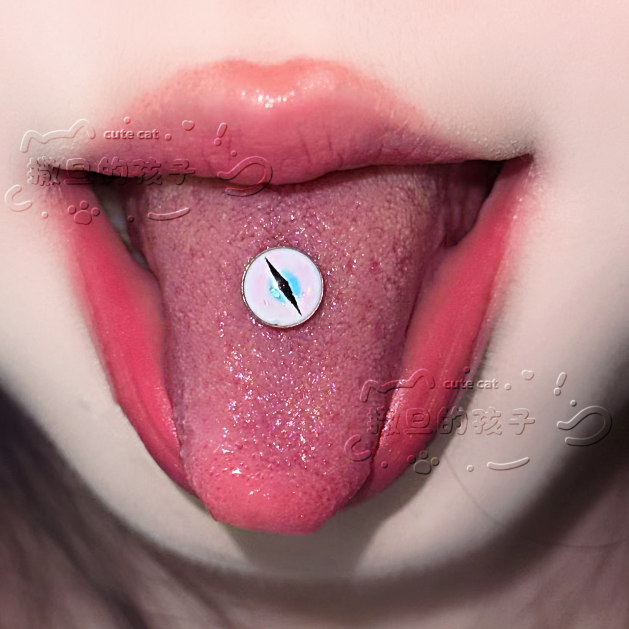 Pointed titanium steel lip stud product view