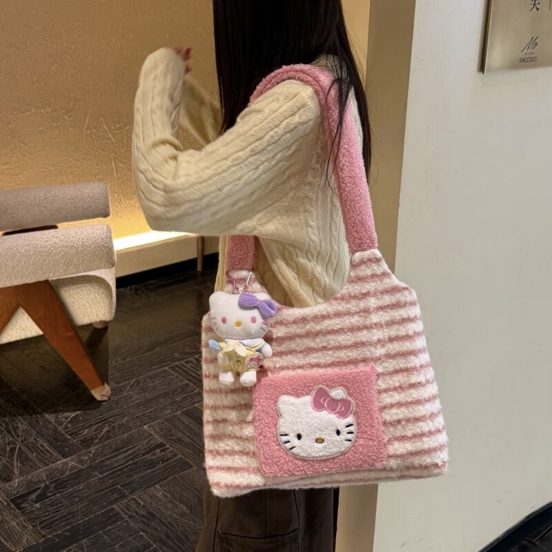 Cute Kitty Plush Shoulder Bag 2025 Autumn and Winter New Large-Capacity Underarm Bag Plush Commuting Handbag Cute Kitty Plush Shoulder Bag 2025 Autumn and Winter New Large-Capacity Underarm Bag Plush Commuting Handbag