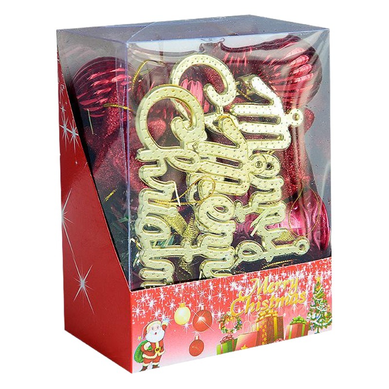 Caja de regalo con adornos navideños, bolas coloridas electrochapadas, bolas de Navidad, adornos para árboles de Navidad, set de regalo, suministros de decoración para escenas navideñas