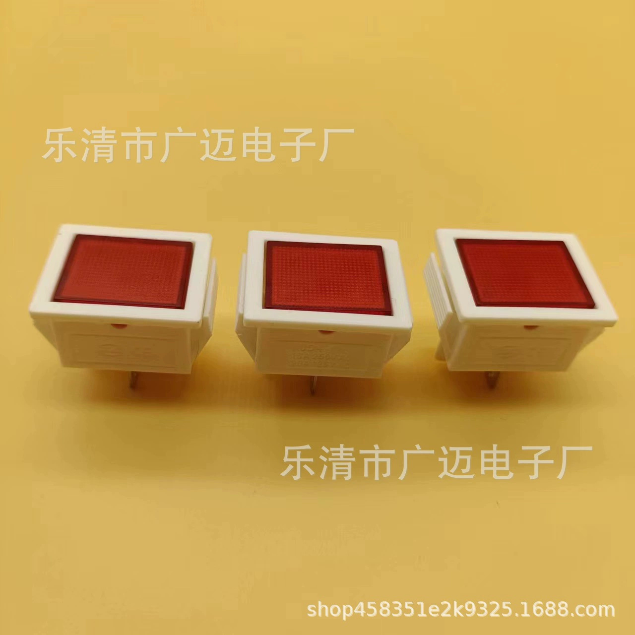 两脚平面指示灯船型开关指示灯电源信号灯 透明盖卡式红色灯KCD4