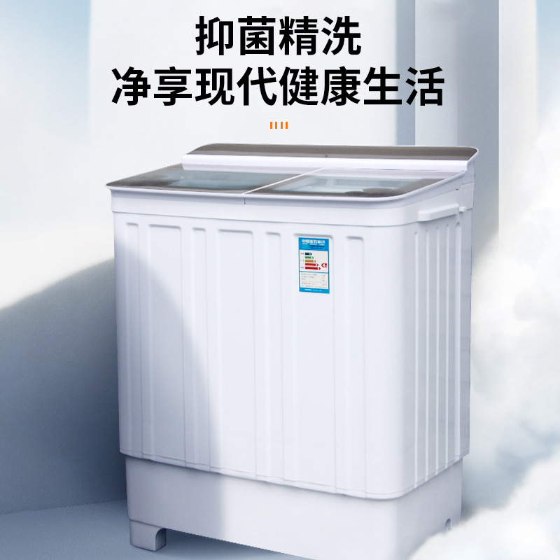 Double-Tub Semi-Automatic Washing Machine with Stainless Steel Tub for Underwear, Mini Small Household Washing Machine with Dual Cylinders
