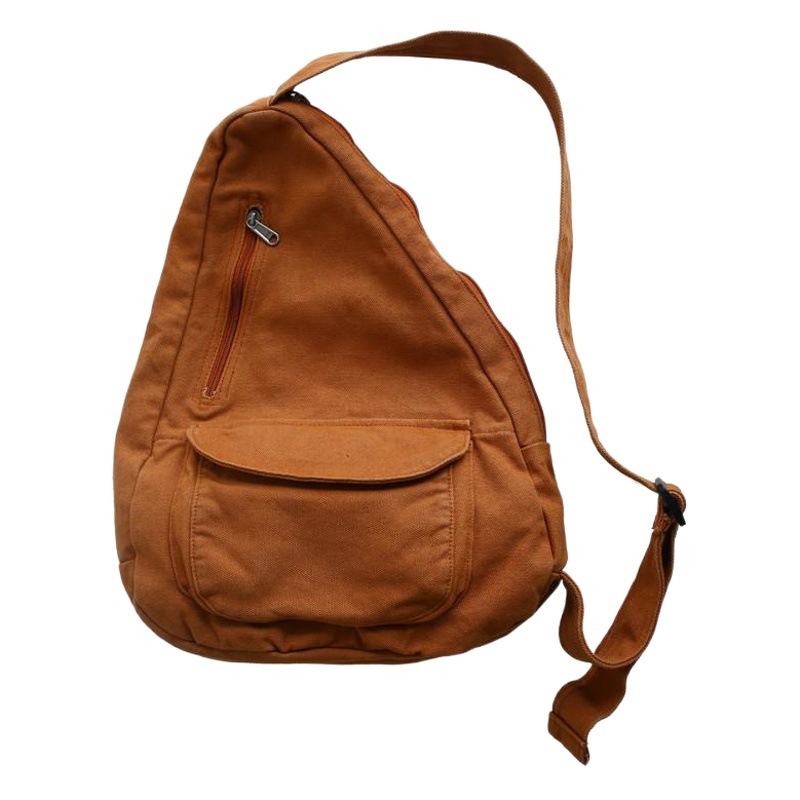ins Solid Color Chest Bag Women's Large Capacity Crossbody Bag Korean Canvas Shoulder Bag Japanese Style Workwear Backpack Casual Fashion