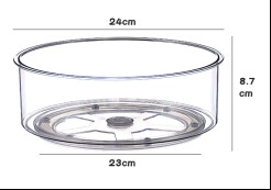 Home kitchen and bathroom PET transparent multi-function rotary storage rack 360° circular rotary desktop storage box