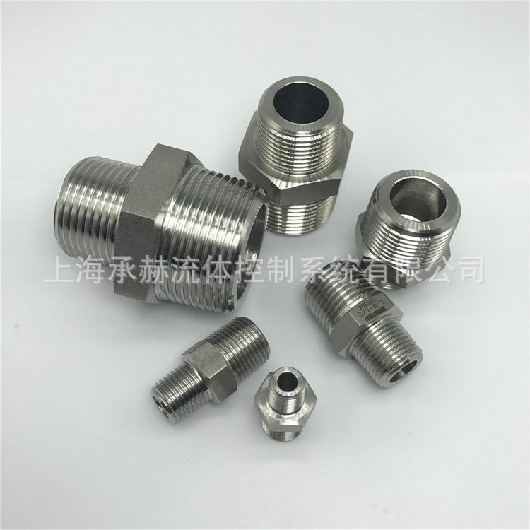TENHEFLOW异径外丝直通接头1/2*3/8锻压件304/316外丝变径接头