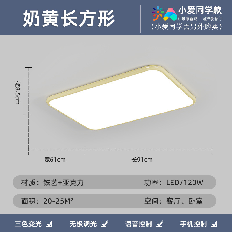 Luz de techo de sala de estar simple y moderna protección de ojos de espectro completo paquete rectangular ultra delgado Guangdong Zhongshan Hall lámparas