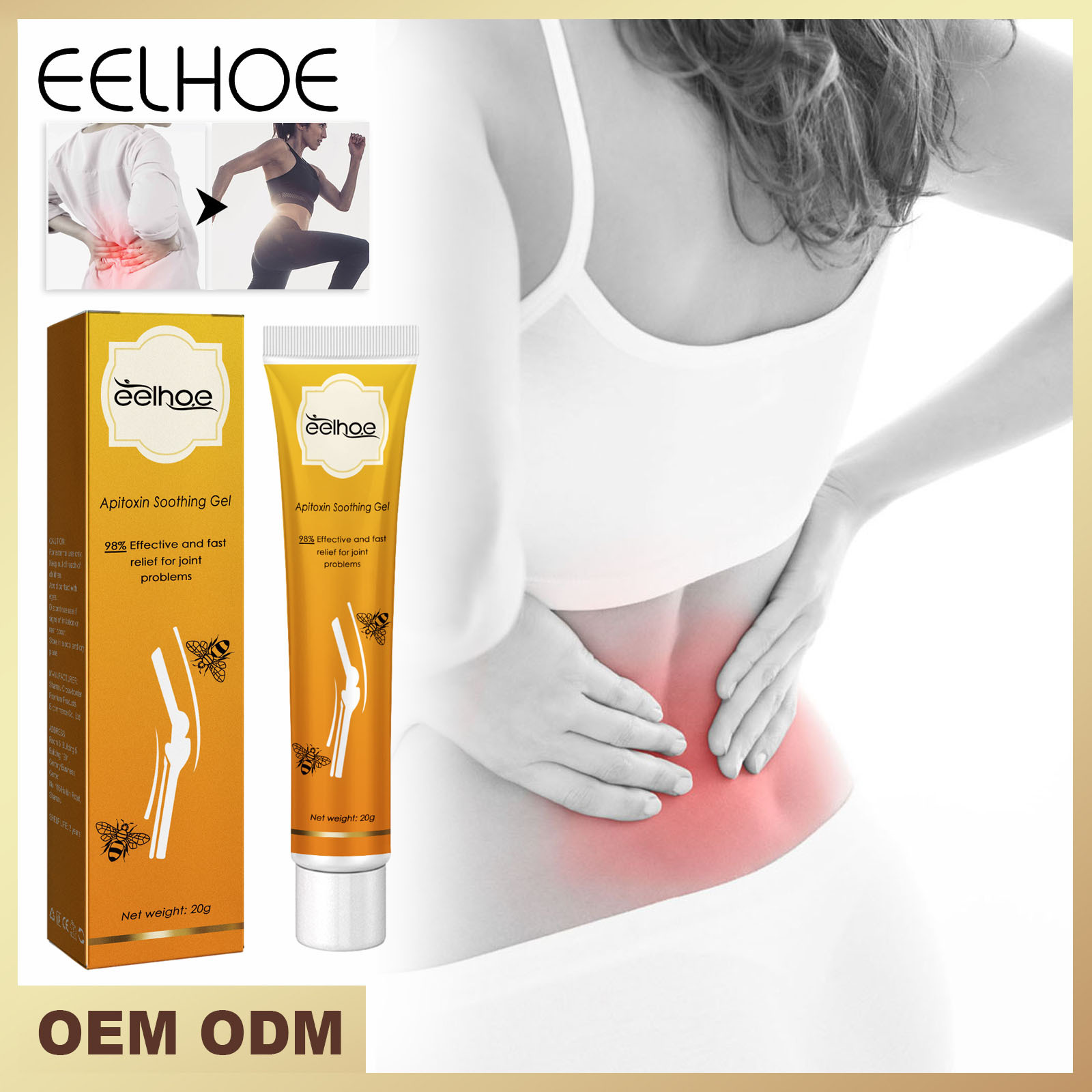 EELHOE Riparazione per alleviare il polso, il ginocchio, la zona lombare, l'articolazione del collo della spalla e il gel dal dolore_voghion.com