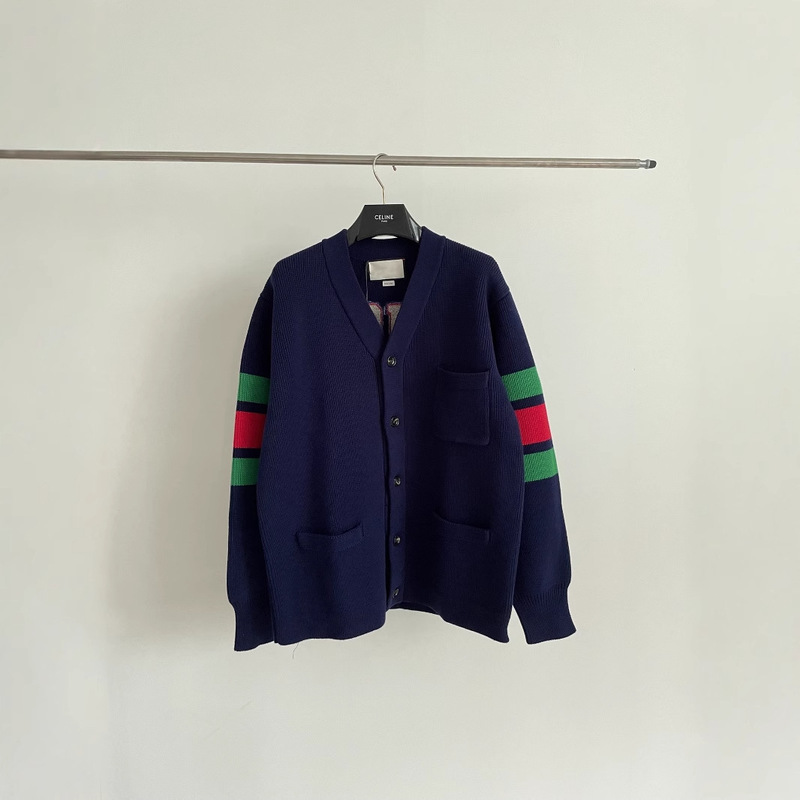 24 early spring small style new cardigan sleeves color matching design heavy letter pattern embroidery logo women