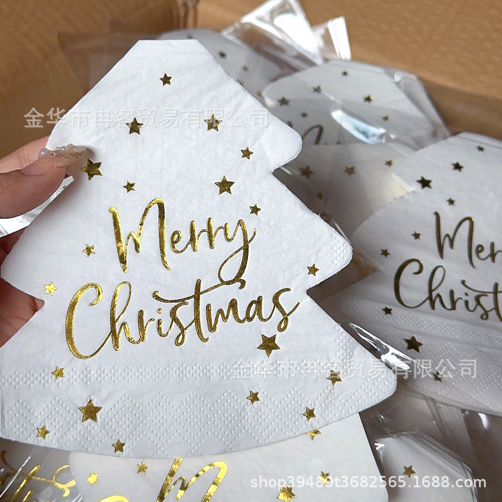 Christmas paper towel Christmas tree bronzing merrychristmas paper towel Christmas party disposable decoration supplies