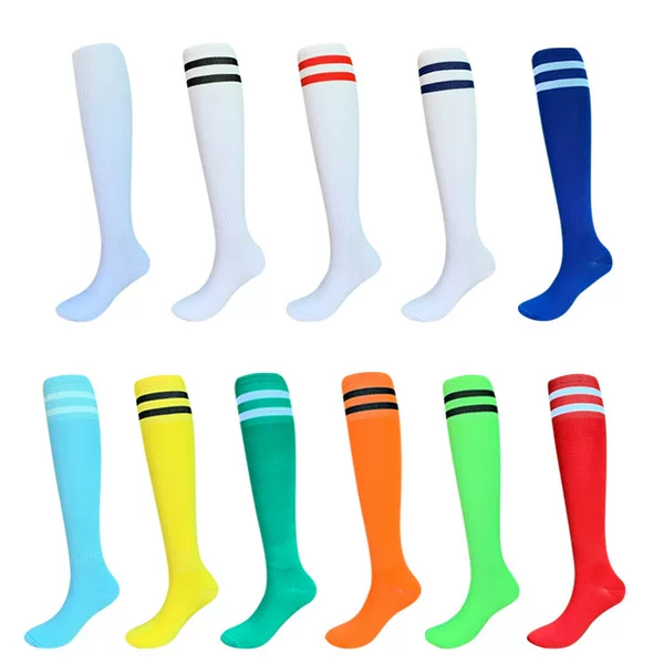 Student Thin Two-Bar Football Socks Mid-Length Over-The-Knee Adult and Children's Football Socks Running Fitness Sports Socks
