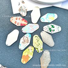 亚马逊新品热卖十二星座珐琅钥匙扣合金滴油装饰链挂件卡通饰品