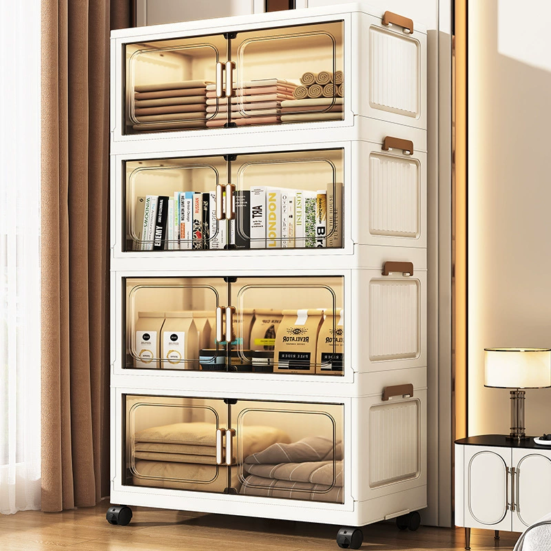 50-60 ширина складной шкаф с дверью шкафа пластиковая коробка для хранения, шкаф для закусок для детей