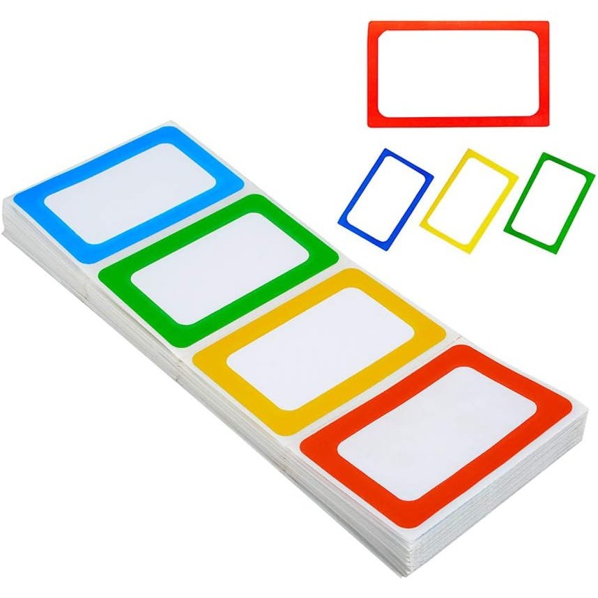四色姓名贴纸办公学校适用可撕标签