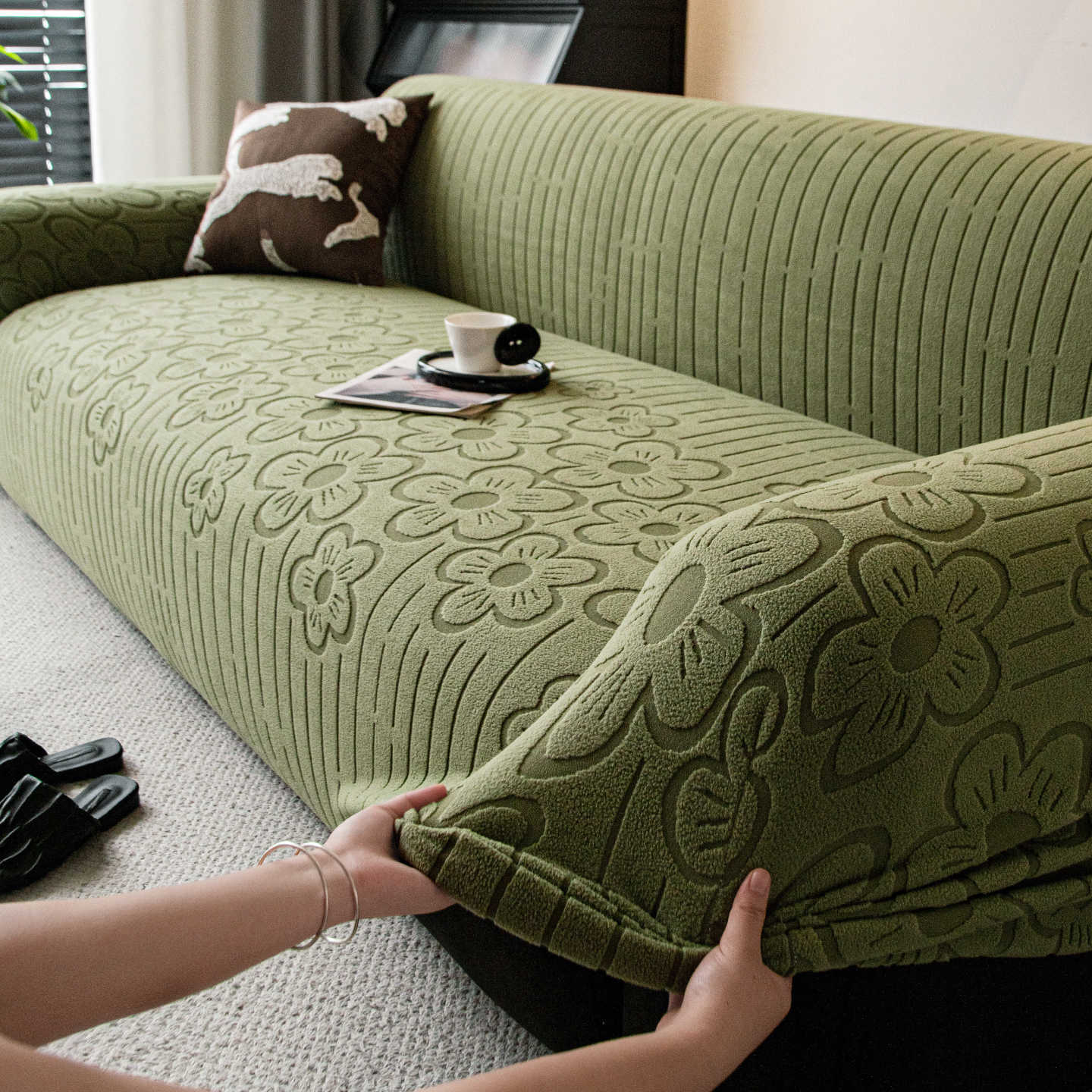 Retro High-End Sofa Cover 2025 New All-Inclusive Thickeneded Anti-Cat Scratch Protective Cover Lazy Sofa Cover