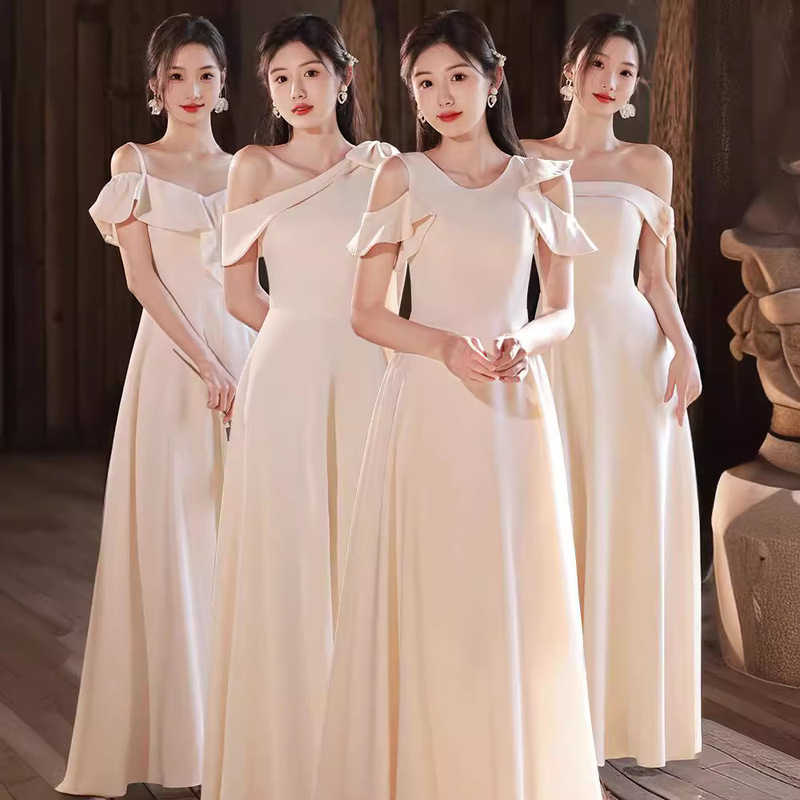 2026 New Champagne-Colored Bridesmaid Dresses, Simple Bridesmaid Outfits, Sister Dresses, Bridesmaid Group Dresses, Choir Dresses for Summer 2026 New Champagne-Colored Bridesmaid Dresses, Simple Bridesmaid Outfits, Sister Dresses, Bridesmaid Group Dresses, Choir Dresses for Summer