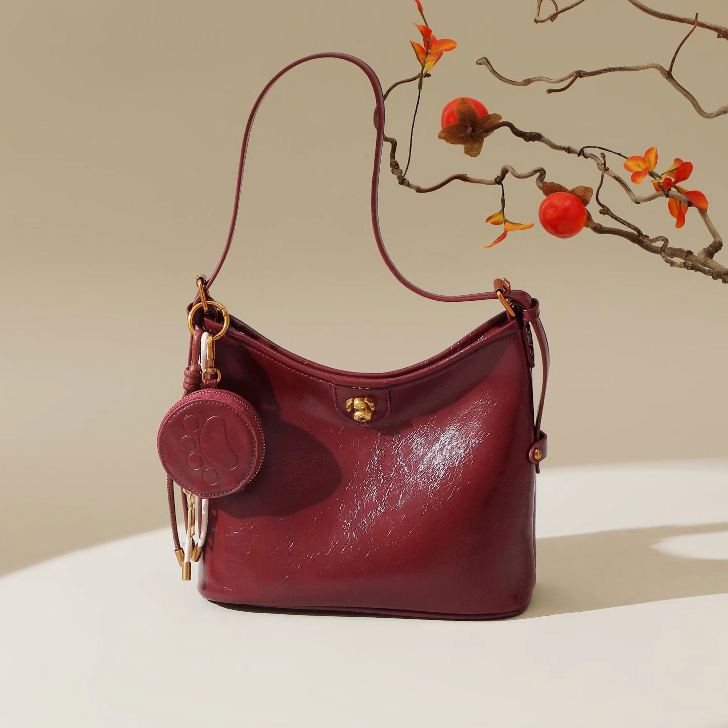 2025 Corea del Sur estilo ins súper caliente diseño de nicho textura de cuero suave moda simple casual bolso de mensajero de la axila portátil