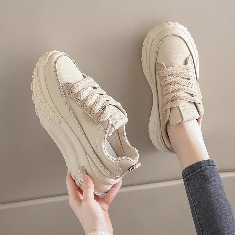 Zapatos de mujer de bizcocho de todo fósforo, zapatos de alta gama, 2024 nuevos zapatos de papá de fondo grueso para deportes de ocio
