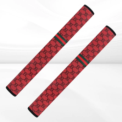 Car seat belt shoulder pad: Seat belt shoulder pad - c01-linen-warm-red-30cm-pair