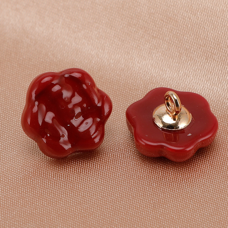 小香轻奢ABS玫瑰花扣 针织外套毛衣纽扣金属高脚连衣裙手缝纽扣