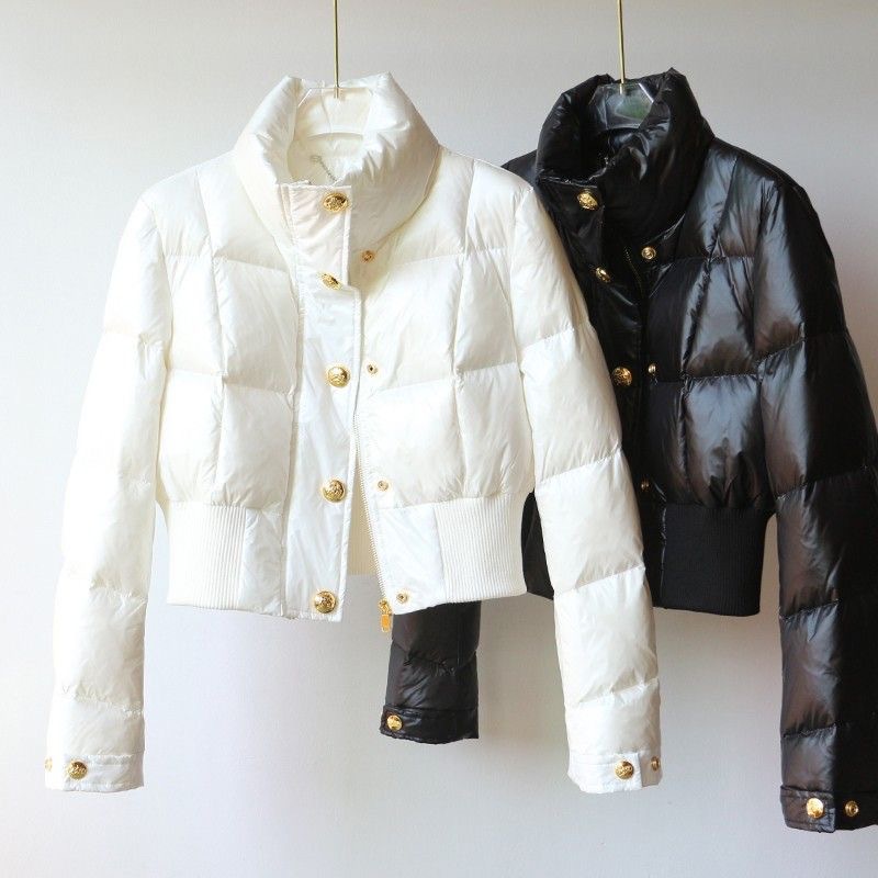 Women's Long Sleeved Winter Jacket Slim Fit Stand Collar Coat_voghion.com