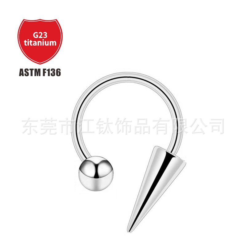 Pointed titanium steel lip stud product view
