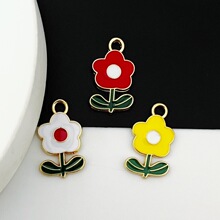 DIY饰品配件花朵滴油项链挂件耳环吊坠钥匙扣挂件饰品配件批发