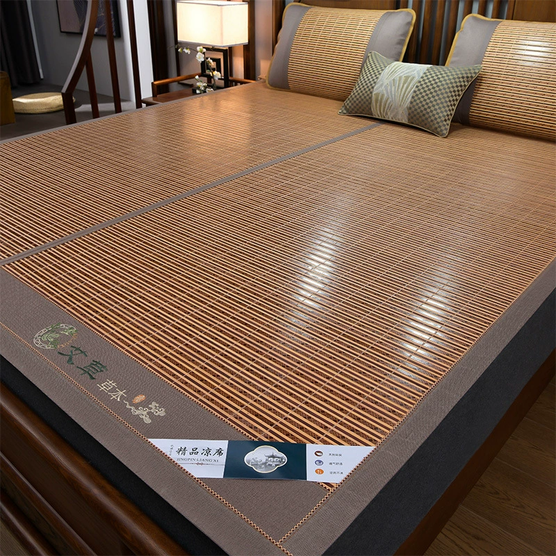 Летний бамбуковый коврик, коврик из ледяного шелка, коврик для односпальной кровати в студенческом общежитии, зимний и летний коврик из ротанга двойного назначения, складной коврик из полыни