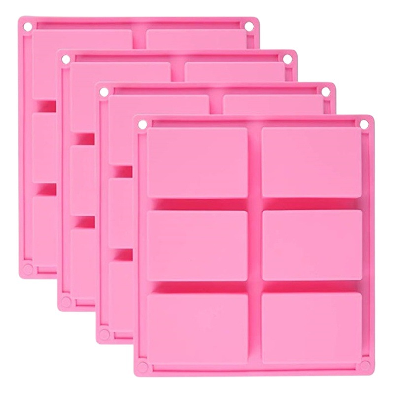 6-piece 12-piece rectangular molde de silicona para hornear molde de la torta hecha a mano jabón aromaterapia molde de chocolate galleta turrón molde