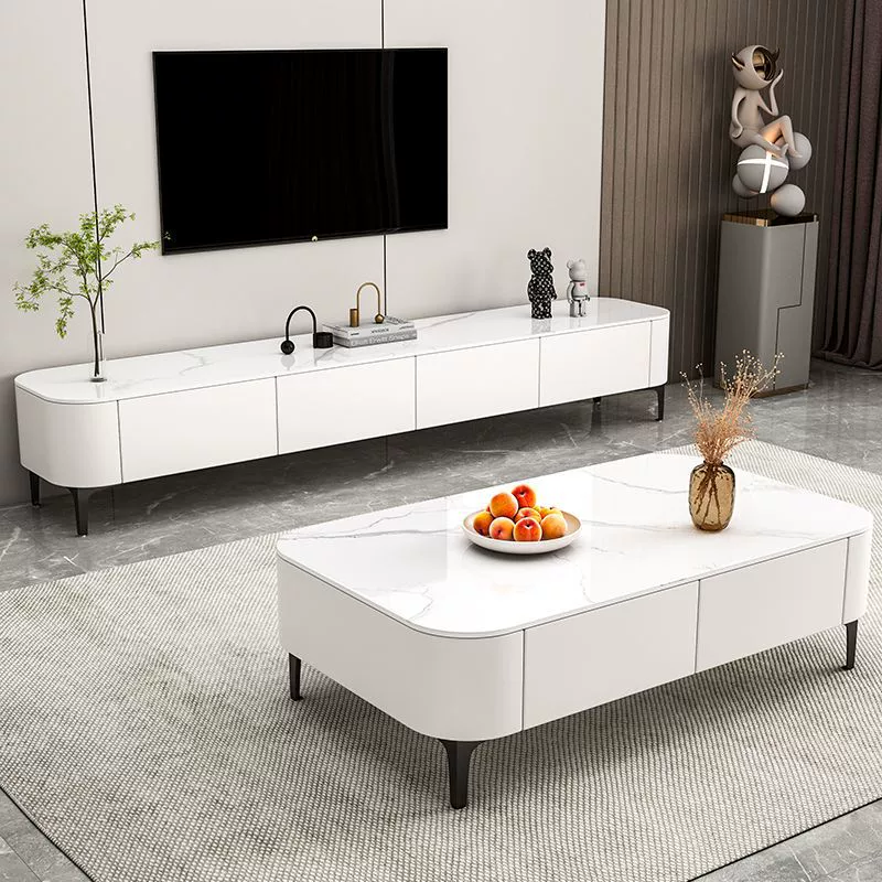 Утолщенный глянцевый сланцевый журнальный столик и тумба под телевизор, комбинация для маленькой квартиры, современная гостиная, домашний мягкий шкаф, новый журнальный столик