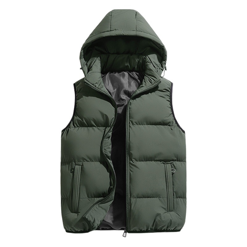 Nuevo chaleco de algodón para hombre transfronterizo de otoño e invierno, compra de grupo casual de moda joven y mediana edad, chaleco cálido grueso personalizado para hombres