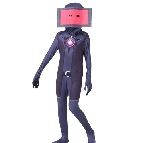 Halloween Skibidi tights cos costume jumpsuit children's cosplay suit surveillance man vs toilet man