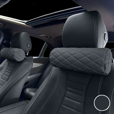 Cushion Cylindrical Car Memory Foam – Headrest - 2002-neck-pillow-noble-black-1-piece
