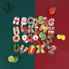 New Year Christmas Refrigerator Magnets 26 Letters Cute Cartoon Letter Refrigerator Magnets Ins English Letter Magnetic Stickers 