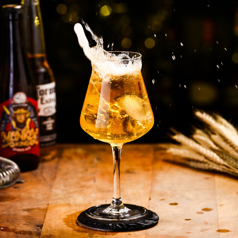 Vaso de cerveza especial fresco de teku artesanal belga, copa de tulipán, copa de vino tinto de cristal, copa de vino