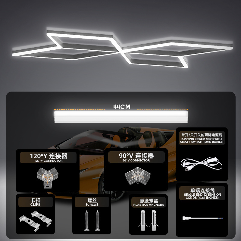 Tubo de lámpara de color RGB inteligente lámpara de reparación de automóviles lámpara de belleza de automóviles lámpara de tira sin costura lámpara de tira comercial led