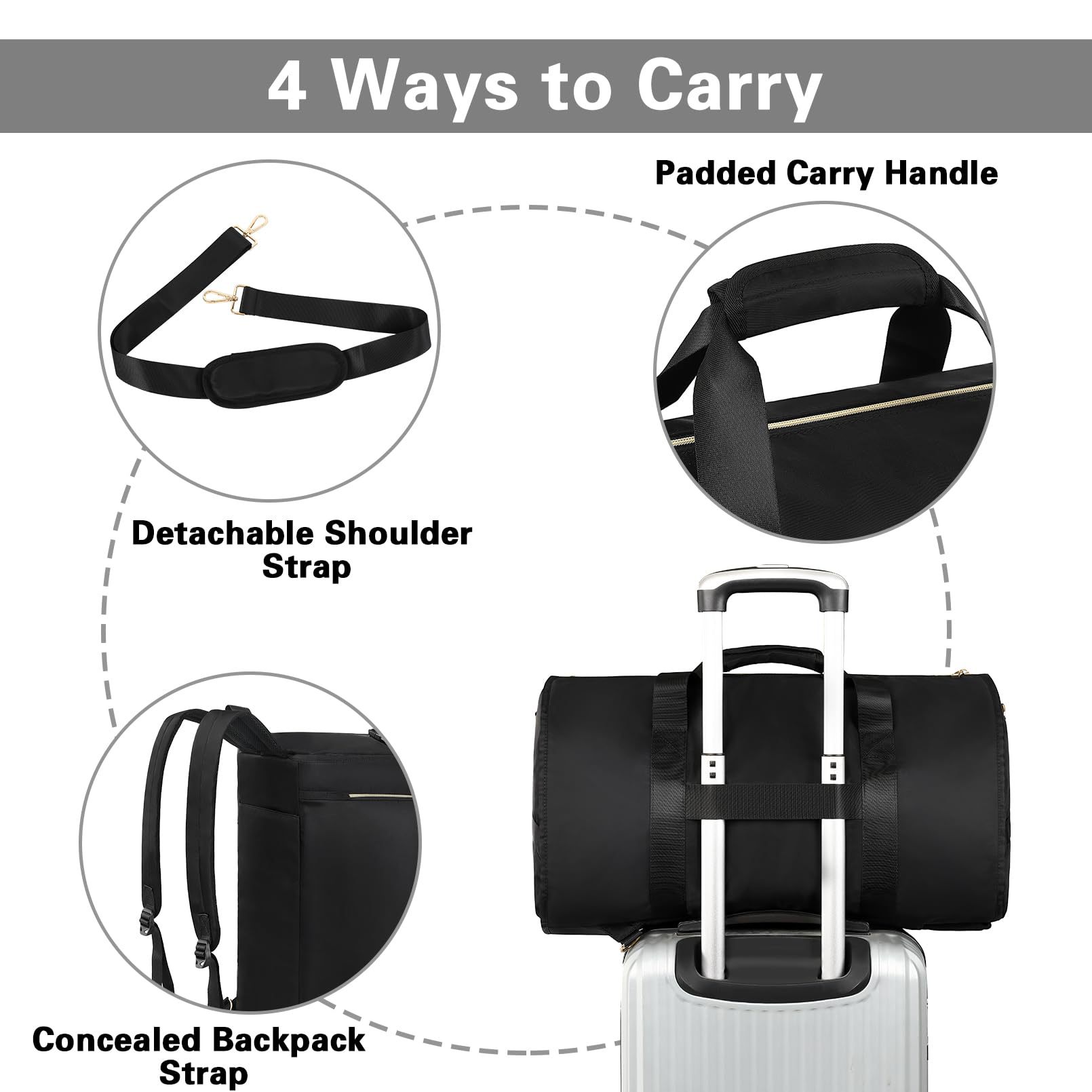Travel Suit Garment Wear-resistant Foldable Storage Hanging Clothes Bag Crossbody Convertible_voghion.com