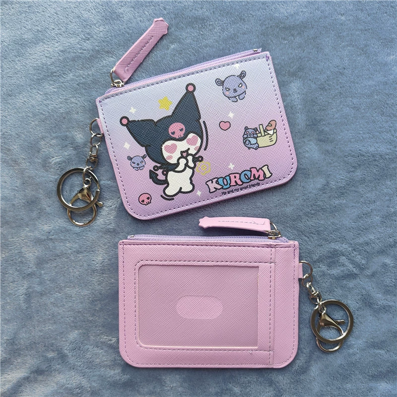Cartoon card holder, wallet, work keychain with key