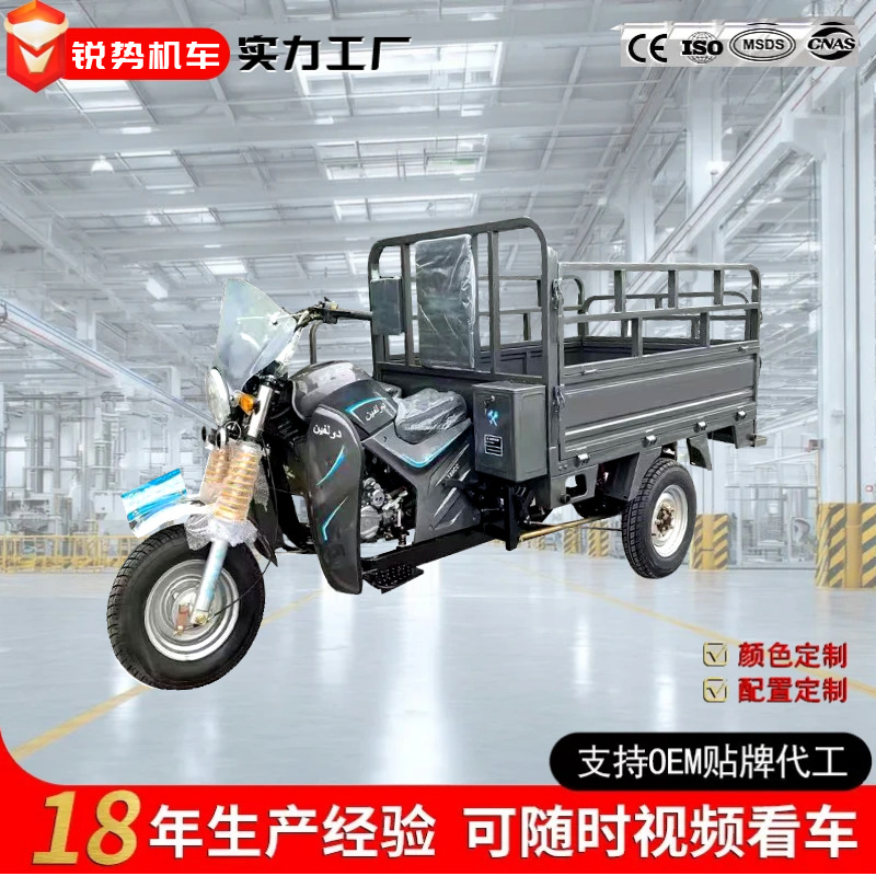 Tricicletas de combustible de carga agrícola camión de volcado de gasolina King Cross-border Tvs triciclo