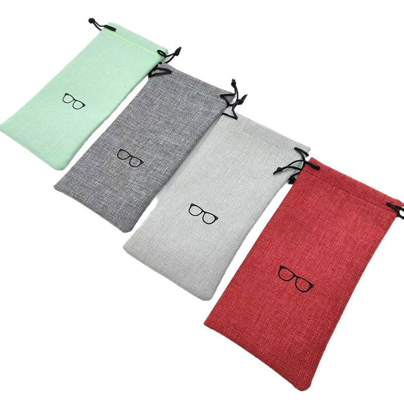 Accesorios para gafas, bolsas para gafas, gafas de sol para ojos de miopía, gafas de sol, gafas de lectura, bolsas de almacenamiento, bolsas de pulsera, lino de algodón retro