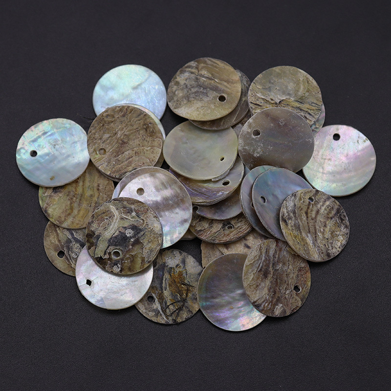 15mm Masi Shell Edge Hole Shell Masi Shell Disc DIY Handmade Jewelry Clothing Bags Shoes and Hats Decorative Accessories